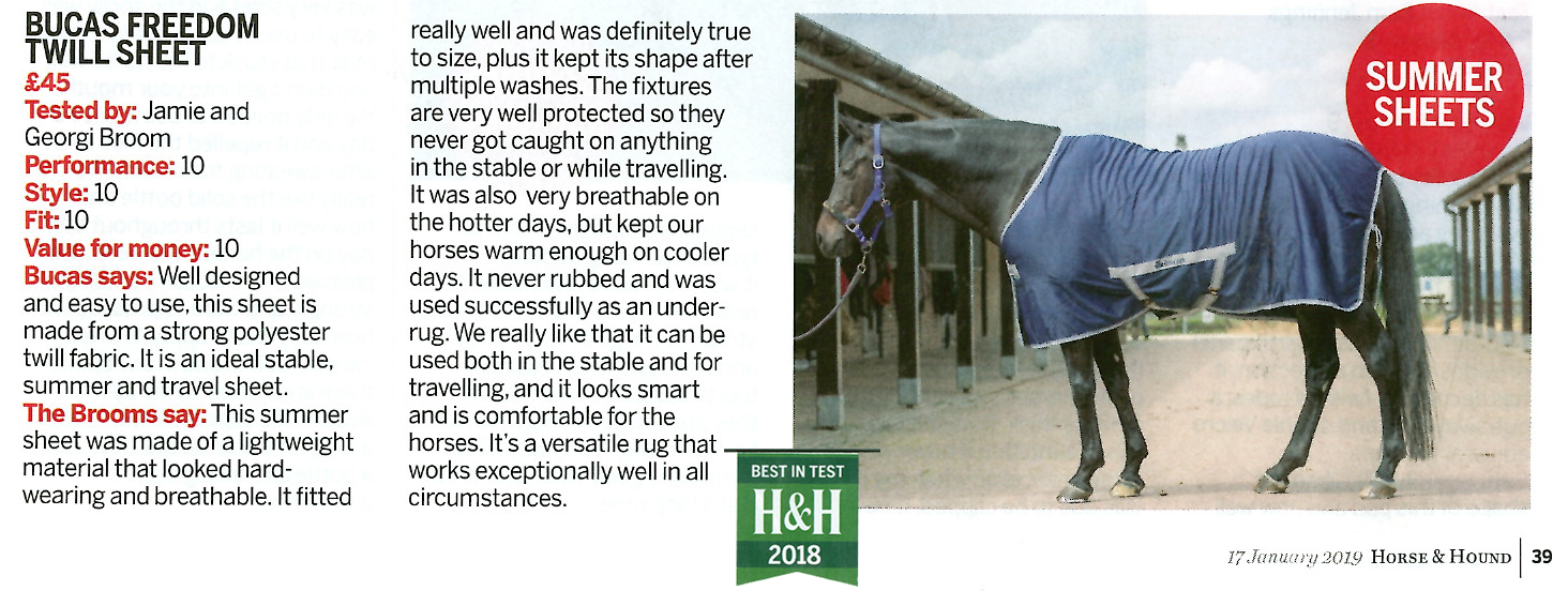 Bucas Freedom Twill Sheet H&H Jan 17